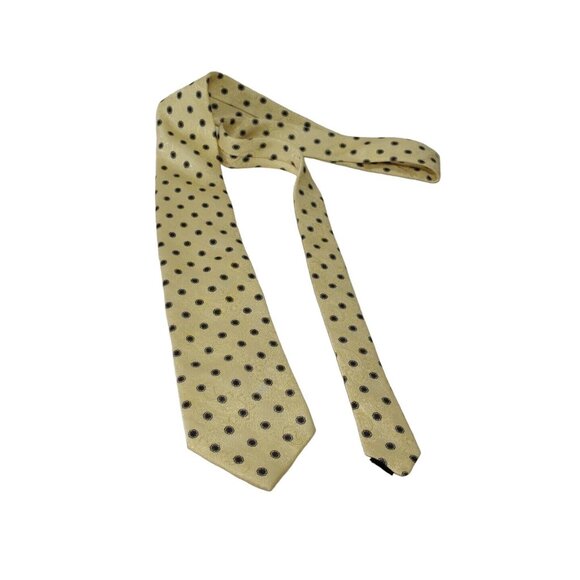 Vintage Winfield Yellow Blue Men Silk Tie Necktie Paisley Flower Work Business - Picture 3 of 7